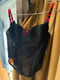 Corset negro con rojo y encaje S