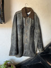 Leather Sherpa cat negro/cafe